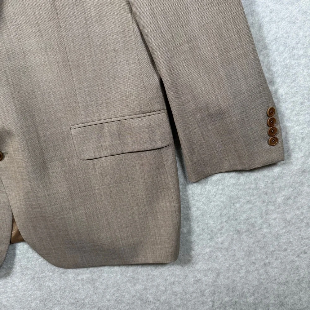 Brooks Brothers 1818 Madison Saxon Suit Tan Houndstooth 46R Made in USA *Read* - Picture 6 of 16